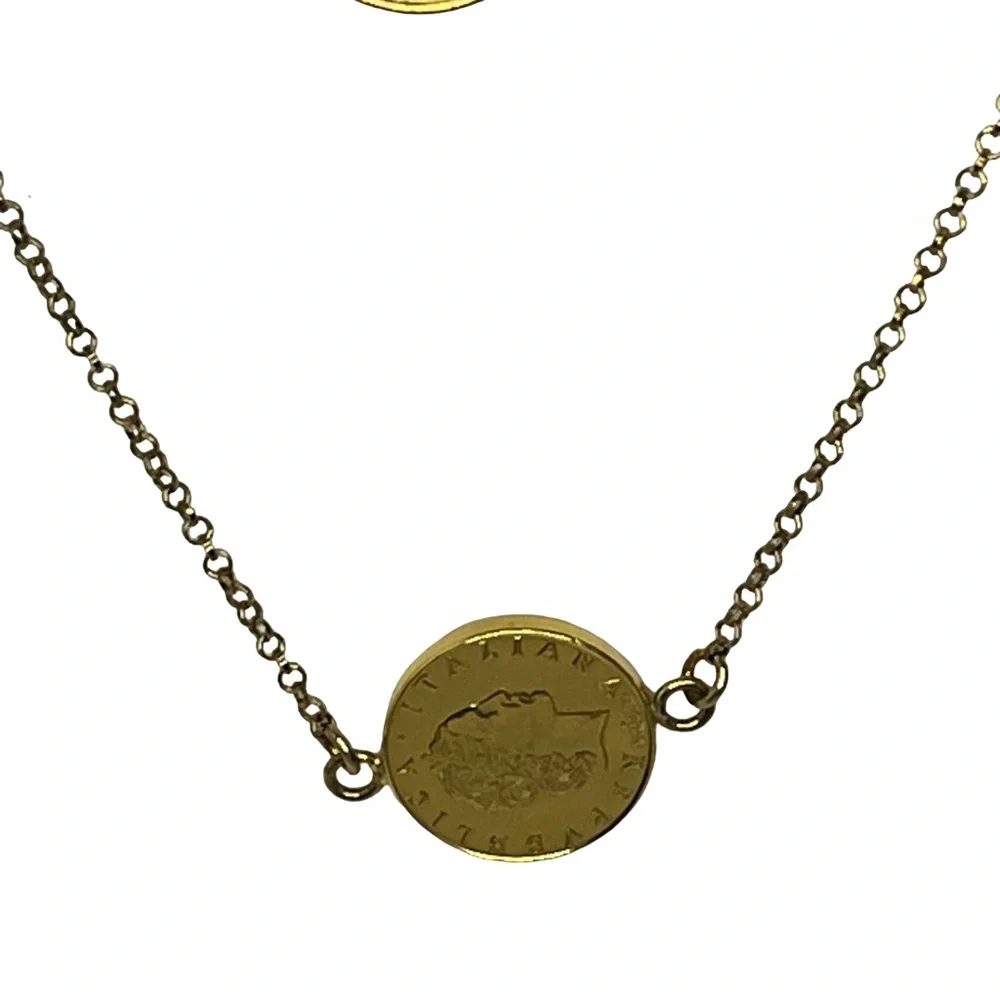 Milor Long Gold Coin Necklace - Picture 4 of 6